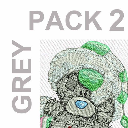 Teddy Bear grey embroidery pack