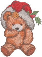 Christmas teddy toy embroidery design