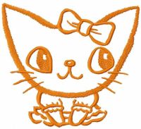 Orange cat embroidery design