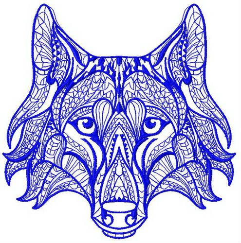 Mosaic wolf 3 machine embroidery design