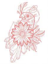 White pigeon 2 embroidery design