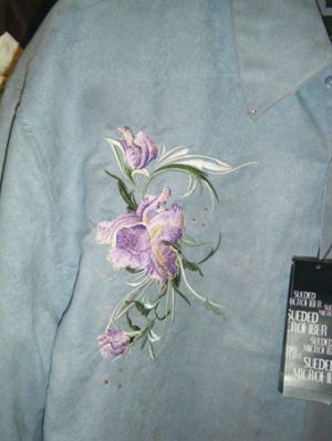 Big swirl iris embroidery design