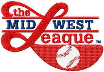 Midwest league baseball logo machine embroidery design