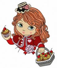 Modern Little Red Riding Hood 4 embroidery design