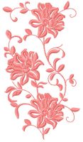 Pink flower embroidery design