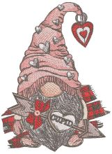 Dwarf cupid arrow heart embroidery design