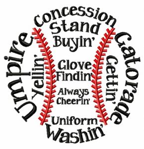 Baseball mom 2 embroidery design