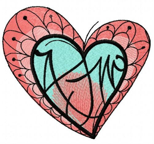 Fancy heart 4 machine embroidery design