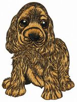 Golden English cocker spaniel embroidery design