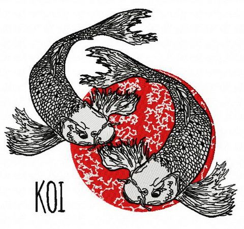Koi machine embroidery design