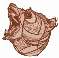 Bear roars 4 embroidery design