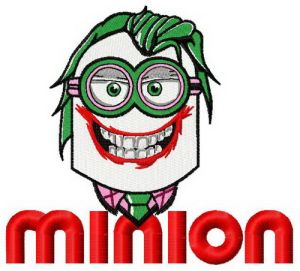 Minion as Joker embroidery design