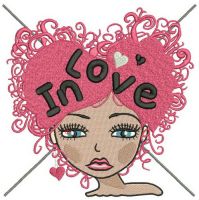 In love embroidery design
