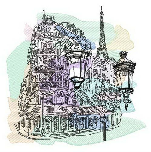 Paris machine embroidery design