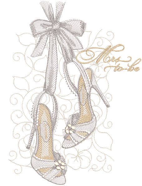 My wedding stilettos embroidery design