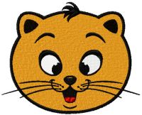 Cat happy smile embroidery design