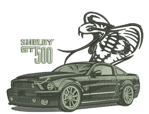 Shelby GT500 car machine embroidery design