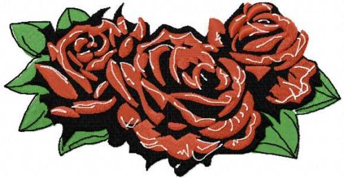 gothic rose embroidery design