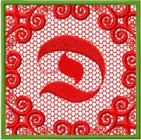 Monogram Letter D Style 1 embroidery design