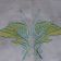Embroidered butterfly on table cloth