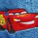 Embroidered towel with Lightning McQueen design 