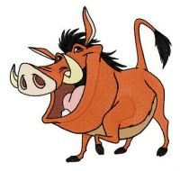 Happy warthog Pumba embroidery design