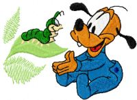 Pluto and caterpillar embroidery design
