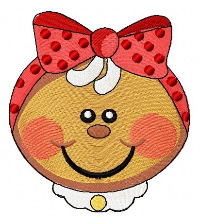 Gingerbread girl 2 machine embroidery design