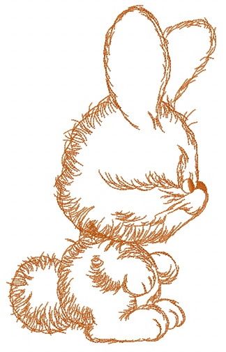 Bunny one color machine embroidery design