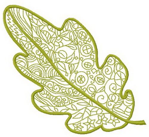 Oak leaf machine embroidery design