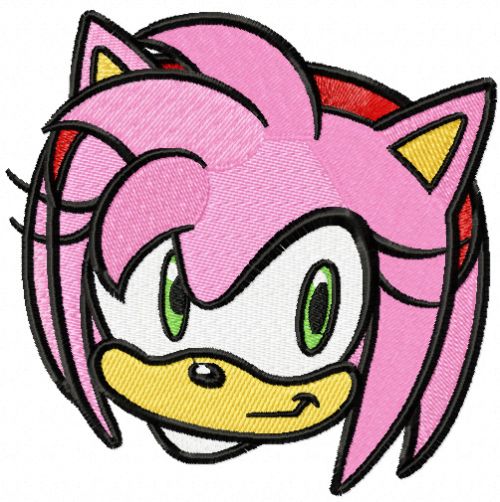 Amy Rose machine embroidery design  Sonic the hedgehog friend