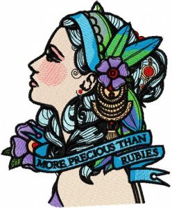 More precious than rubies embroidery design