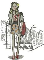 Summer sunny day embroidery design