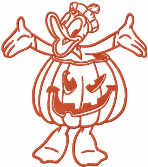 Donald duck pumpkin costume embroidery design