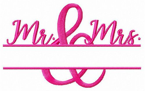 Mr & Mrs monogram machine embroidery design
