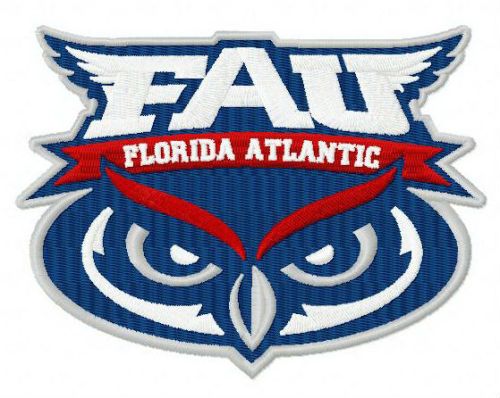 Florida Atlantic Owls logo machine embroidery design