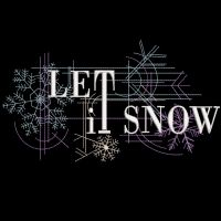 Let it snow black background embroidery design