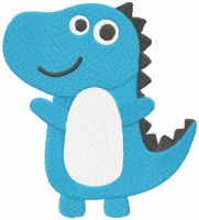Blue baby dino free embroidery design