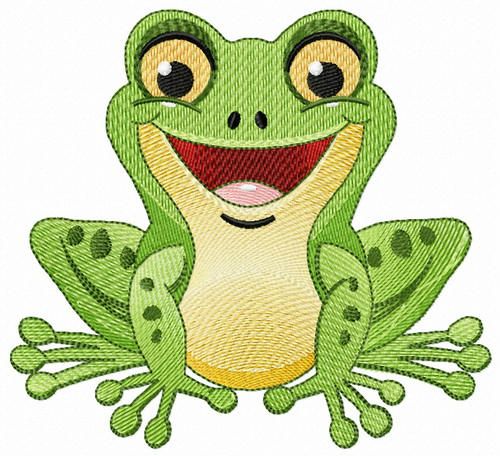 Laughing frog machine embroidery design