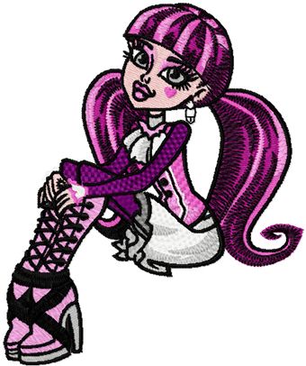 monster high draculaura machine embroidery design