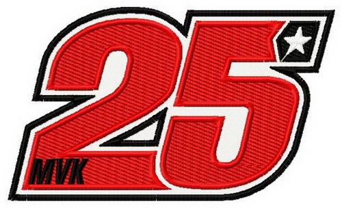 25 Maverick Vinales logo machine embroidery design