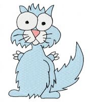 Crazy cat 7 embroidery design