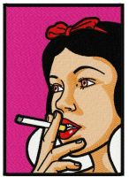 Snow White smoking embroidery design