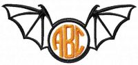 Bat wings monogram free embroidery design