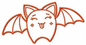Teasing bat embroidery design