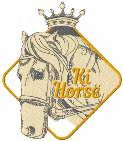 Gold horse embroidery design