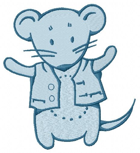 Cute little mouse 3 machine embroidery design