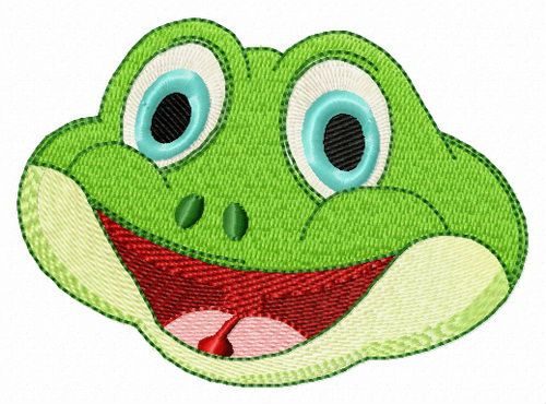 Happy frog machine embroidery design