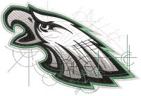 Philadelphia Eagles logo art sketch embroidery design