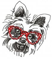 White terrier embroidery design